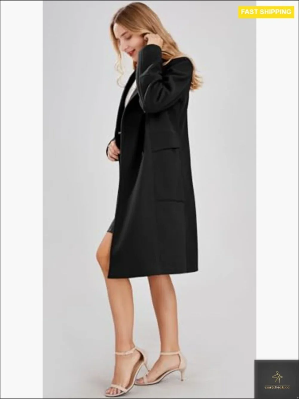 Double Breasted Wool Blend Peacoat Classic Notch Collar Long Sleeve Winter Coat